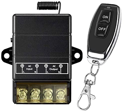 Funkschalter 220/230V 3000W RF Funkfernschalter 100m Reichweite - Ideal für LED Trafos, Leuchtmittel, Pumpen, Lichtdecken, Pumpen und andere Geräte