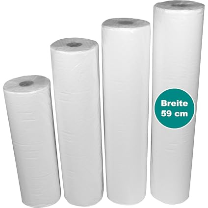 9 Ärzterollen Ärztekrepp 59 cm breit 2-lagig 100 Zellstoff 50 m 139 Abrisse | hochweiße Hygieneunterlagen für Klinik, Praxis, Tattoo-Studio & Kita, Liegenabdeckung, Wickelbereiche und Behandlungsplätze