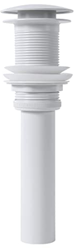 Bonde de Lavabo sans Trop Plein Bonde de Vidage Clic Clac Bonde Clic Clac Universelle Pop Up Brass 1 1/4 Pour Lavabo De Robinet De Salle De Bain,Blanc
