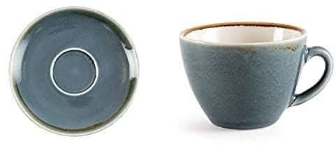 Olympia Kiln Ocean Saucer (for GP348) - 160mm 6 1/3 (Box 6) Kiln Ocean Cup - 230ml 8fl oz (Box 6)