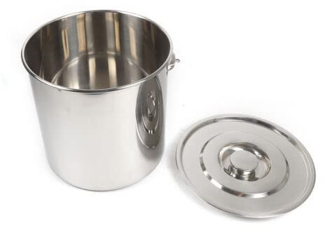Eimer Edelstahl Eimer Lebensmittelqualität Edelstahl Eimer Mit Henkel Deckel 20L abgedichteter Typ Gute Abdichtung Geeignet für Küchen Großer Eimer für Außenküche Kann Reis und Milch aufnehmen