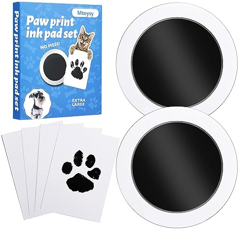 Mtoysy Set Impronte Bimbi, Kit Impronta Cane e Gatto, Timbro per Zampa Cane non Tossici Sicuri, Kit Impronte Neonato, Ricordo Della Famiglia Regalo (2PCS Black)