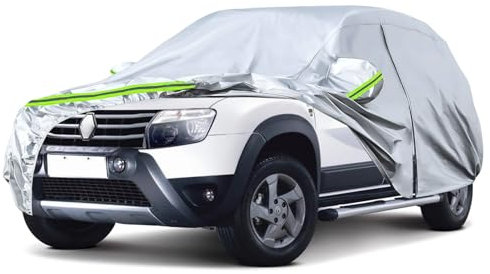 Autoabdeckung Passend für Dacia Duster 2010-2024, wasserdichte Vollgarage Autoplane mit Reißverschlusstür für Schnee, Regen, Allwetterschutz