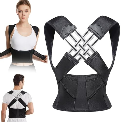 CHEYLIZI Adjustable Back Posture Belt Office Home Gym Unisex,Corrector de Postura de espalda receta para hombre, mujer, corrector de postura para mantenimiento de espalda recta, apoyo (S)