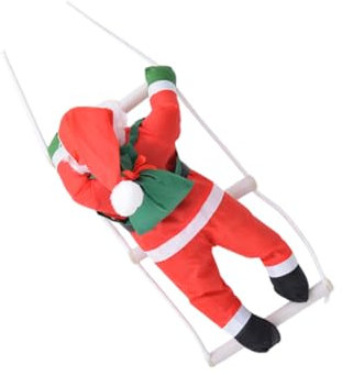 TOPBATHY Weihnachtsmann Kletterseil Dekoration aus Oxford Stoff und Pp Baumwolle 25cm Großer Dekorativer Hängeanhänger für Weihnachten im Schlafzimmer und Weihnachtsbaum