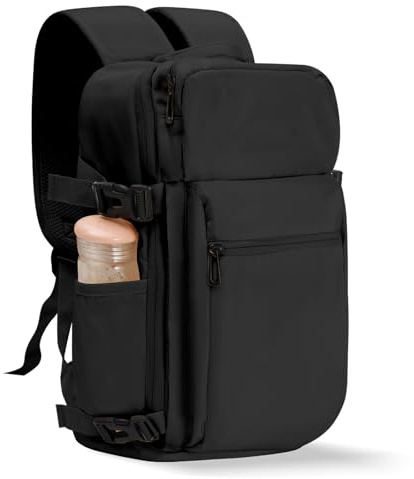VOESLD Zaino per Ryanair Zaino da Viaggio Aereo Bagaglio a Mano Borsa da Cabina Borse Valigia Zaini Casual Unisex (Nero, 40x20x25)