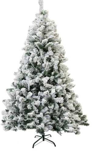 Azorex Árbol de Navidad Artificial Material PVC Soporte de Metal 150/180/210/240cm (Nevado, 180CM)