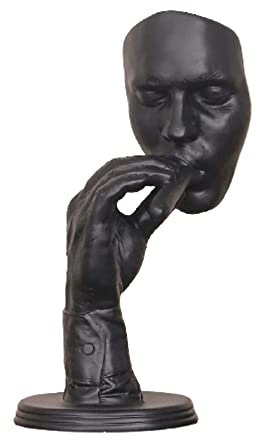 Home Decoration Retro Meditators Creative and Abstract Sculpture Man Smoking Cigar Creative Face Statue Character Resin Figurine Artwork Home Decorations,B Novelty Gift Ornaments