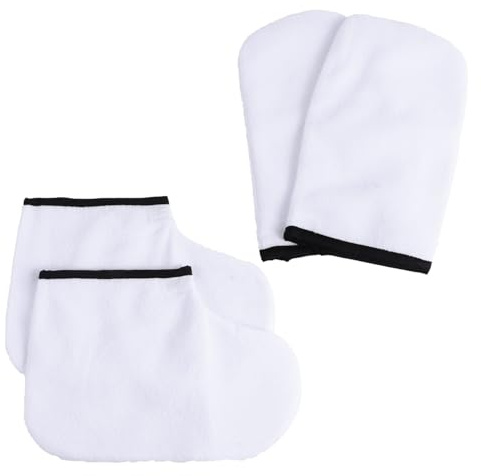 Beaupretty 4 Pièces Lot De Protège-mains Et Chaussettes Cire De Paraffine Pour Soin Des Mains Pour Thérapie Thermique Et Relaxation