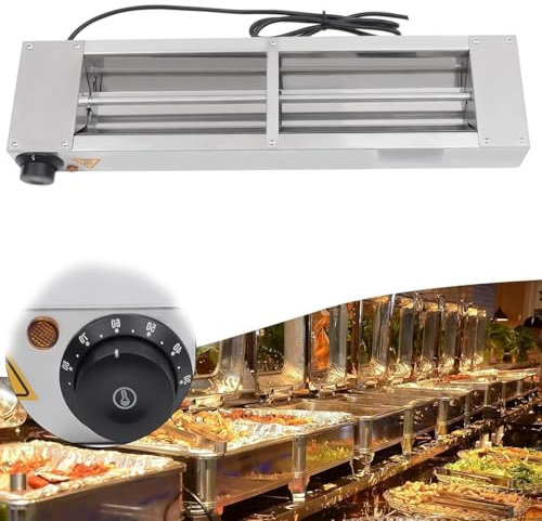 Hlixzoy Lampada Riscaldante Scaldavivande da Bar Commerciale, Scaldavivande, Lampada Scaldavivci, Pizza Elettrica Patatine Fritte, Attrezzatura per La Cottura, Temperatura Regolabile 30-85 °C,150cm