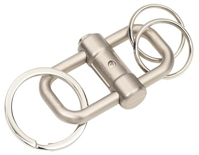 TROIKA Schlüsselanhänger mit 3 Schlüsselringen in 2 Größen 2-WAY KEY – Schiebeverschluss zur einfachen Schlüsselorganisation – Metallguss – silberfarben Original