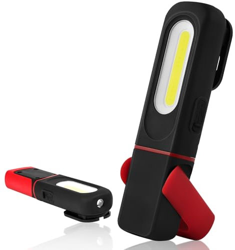 vsshe Led Arbeitsleuchte, Cambring Werkzeug Licht, Led Taschenlambre USB Aufladbar Schwenkfunktion + Magnetfuß Und Haken Insbrektionslicht für Autorebraratur, 1200mAh, 1 Stück