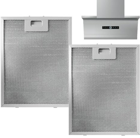 Fettfilter für Dunstabzugshaube - Filter für Dunstabzugshaube 2 | Ersatz-Mesh aus 5-lagigem Aluminium | 305 x 267 mm Austausch des Motorhaubenfilters für den Abluftanschluss