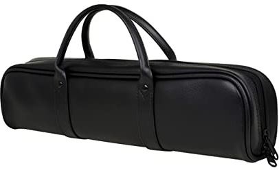 Flötenbeutel aus Leder, Schwarz, Tragbare Tragetasche für Flöte | Aufbewahrungsbehälter, Praktischer Transportbehälter für Musikinstrumente, Kompaktes Flötenzubehör