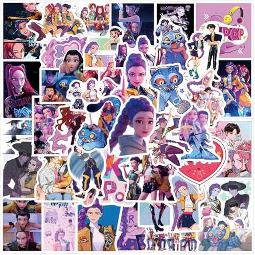 55 Pcs Demon Hunters Stickers Set, Waterproof Anime Vinyl Decals for Teens Adults - Laptop Skateboard Phone Guitar Case Decor (2-3 Inch)