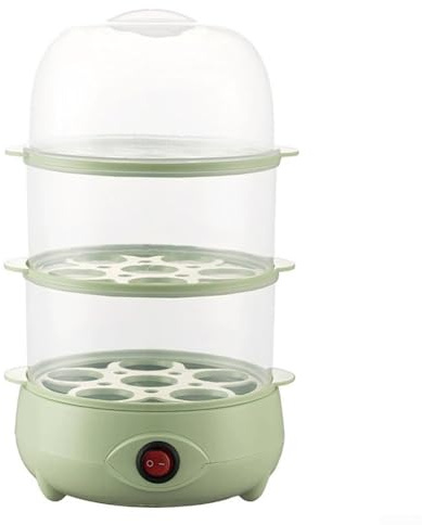 Marchfunny Caldera de huevos de seguridad para cocinar huevos multicapa, apagado automático, capacidad de cocción de múltiples huevos, para uso doméstico y cocina (verde-3)