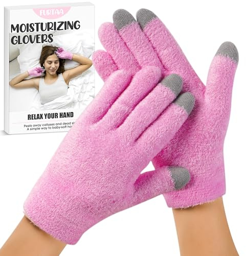Moisturizing Gel Glovers,Touchscreen Silicone Moisturizing Gloves,Softening Dry Cracked Hand Skins with Essential Oils and Vitamins.
