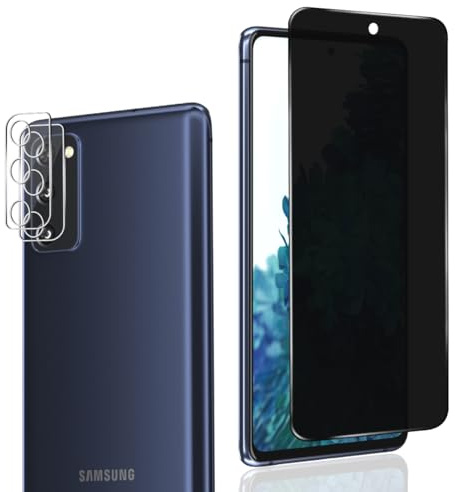 Rnnmeeko Sichtschutz Schutzfolie für Panzerglas für Samsung Galaxy S20 FE, Anti-Spähen Privacy Folie mit Kameraschutz Panzer Schutz Glas [1+2 Stück], 9H Härte, Anti-Spy Sichtschutzfolie