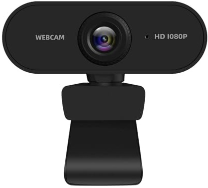 HUEVUE 1080P HD Webcam Wide-Angle Lens, Auto Light Correction, Plug & Play USB Webcam for Meetings, Streaming, Skype, Desktop, Laptop, PC