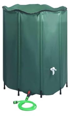 Solivagant Serbatoio per Acqua Piovana Pieghevole con Rubinetto 1000 L,Verde,7.12kg