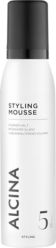 ALCINA Styling Mousse Aerosol | 1 x 150 ml | Schaumfestiger | Starker, flexibler Halt ohne zu verkleben | Mehr Volumen, Glanz & Geschmeidigkeit | Für alle Haarlängen & Föhntechniken | Mit Panthenol