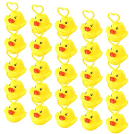 Induction Duck Fishing Toy With Hook - 20 Pieces Duck Floating Water Toy | babys Bath Toys Squeezing Toys,Bathtub PoolToys Fishing BathToys For to-ddlers For Paddling Pool Games And Bathtub Play,7x6cm