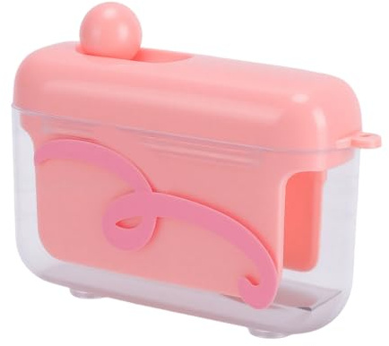 KKPLZZ Pop Up Floss Dispenser, Automatisk Påfyllningsbar Tandtrådsbehållare Bärbar Resevänlig, med Pastellrosa Tandtrådshållare för Munvård på Resan