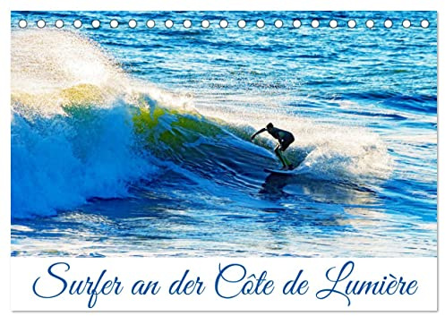 Surfer an der Côte de Lumière (Tischkalender 2026 DIN A5 quer), CALVENDO Monatskalender: Wellenreiten an Frankreichs Atlantikküste (CALVENDO Sport)