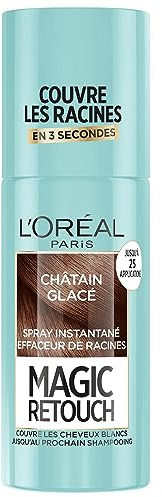 L’ORÉAL PARIS - Spray Instantané Correcteur de Racines & Cheveux Blancs - Hommes & Femmes - Magic Retouch - Châtain Glacé - 75ml