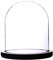Artlass Glass Cloche Bell Jar Display Dome with Black Wooden Base 6 x 7