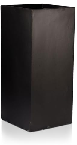 IDEALIST Small Plant Pots 50cm Tall Plant Pot, Black Reinforced Stone, 22L