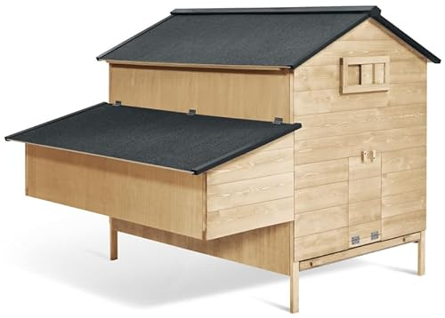 IDMarket - Hühnerstall Hütte XXL für Hühner mit Legenest aus Holz