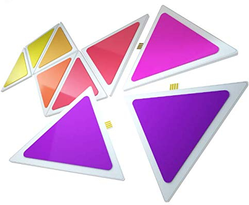 BENEXMART Smart LED-Lichtpaneele 9 STÜCKE Multicolor Triangle Panel Bluetooth Android/IOS APP Musiksteuerung Rhythmus Starter Kit für Raum- / Party- / Wandbeleuchtung (9 pieces panel kit)
