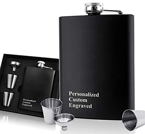 EDSG Personalised Hip Flask | Engraved Whisky Flask 6oz Pocket Flask | Custom Gift for Best Man Fathers Day Wedding | Gift for Dad Daddy Father Grandpa Granddad Hand Finished in UK (Any Text)