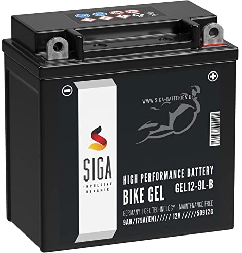 SIGA YB9L-B GEL Motorradbatterie 12V 9Ah 175A/EN GEL12-9L-B GEL Batterie 12V 50912 YB9L-A2 12N7-3B 12N9-3B auslaufsicher wartungsfrei
