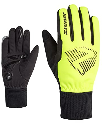 Ziener Kinder DOMMI Fahrradhandschuhe, Winter | Soft-Shell, Winddicht, gefüttert, Poison Yellow, M