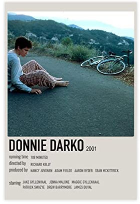 HDTS Klassisches Filmposter Donnie Darko, Vintage-Leinwand, Schlafzimmer, Dekoration, Sport, Landschaft, Büro, Raumdekoration, Geschenkrahmen: 30 x 45 cm