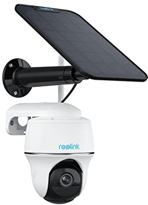 Reolink 2K 4MP Solar Überwachungskamera Aussen Akku, 360°/140° Pan Tilt WLAN IP Kamera Outdoor mit 2,4/5GHz WiFi, Personen-/Autoerkennung, PIR-Sensor, Argus PT+Solarpanel (Generalüberholt)