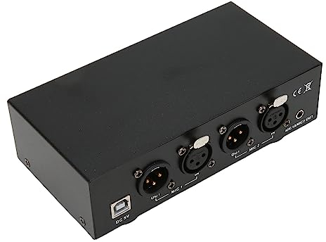 ZJchao 48-V-Phantomspeisung, Professionelle Eisengehäuse-Tiefpassfilterung mit XLR-Kabel für Jedes Kondensatormikrofon-Musikaufzeichnungsgerät