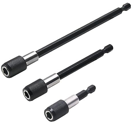 ccHuDE 3 Sets Drill Bit Extension Set Magnetic Screwdriver Bit Holders Extension Chuck Adapters Drill Bit Extenders for Screws
