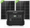 ECO-WORTHY Generatore Solare con Pannello Solare 240W, Centrale Elettrica Portatile 1000W/1024Wh, Caricatore Solare da 18V, 2000W MAX Power Station per Emergenza/Campeggio/Viaggio/Casa