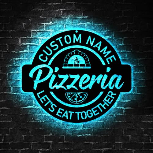 Benutzerdefiniertes Pizzeria Schild Mit LED Licht, Pizza Neonschild, Küchendekoration, Personalisiertes Geschenk, Restaurantschild, Ladenbeschilderung, Firmenlogo Schild