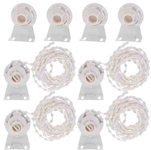 Amosfun Roller Blind Repair Kit 4 Sets 2.55 Inch Window Shade Fittings with Bead Chain and Metal Clutch Parts for Easy Installation and Replacement of Roller Shade Accessories