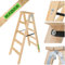 KADAX Escalera de madera plegable de 5 peldaños con gancho de acero, escalera de caballete para pintura, escalera doméstica