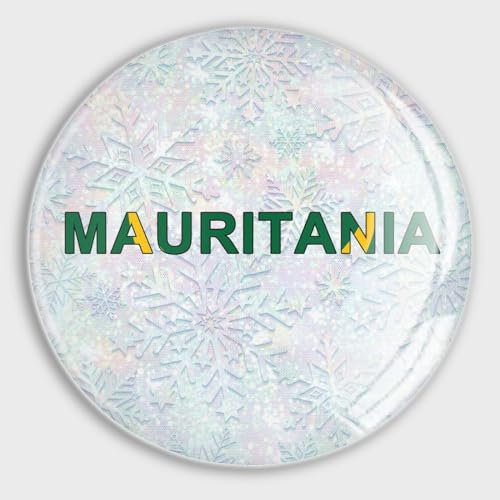 Evans1nism It's in My DNA Kühlschrankmagnete mit Mauretanien-Flagge, Glas, starke Magnete, Nationalflaggen, runde Magnete, Nationalstolz, Garagenmagnet für Kühlschrank, Briefkasten, Auto,