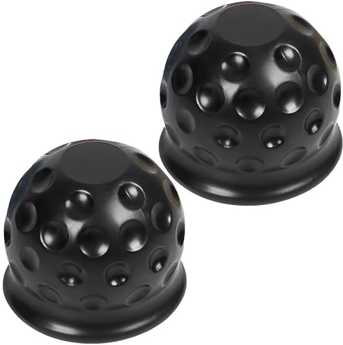 2 x Anhängerkupplung Abdeckung, Abdeckung Anhängerkupplung, Schutzkappe Anhängerkupplung, Gummi Kappe Anhängerkupplung, Anhängerkupplung Schutzkappe Totenkopf für Anhänger(Schwarz)