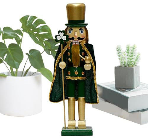 Figuras tradicionales de cascanueces de madera – Adornos de cascanueces rey de 15 pulgadas, decoración de soldado de Navidad | Cascanueces de madera perfectos para decoraciones de vacaciones, fiestas
