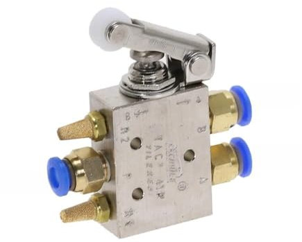UYCUODLUY TAC2-41P Exhaust Valve 2 Position 5 Way Roller Lever Mechanical Valve Pneumatic Valve Switch 1/8 Female Thread w Fittings(8MM)
