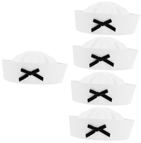 CALLARON 5pcs Sailor Hat Bowknot for Cosplay and Costume Parties Stylish Women and Men Accessory for Nautical Themes Comfortable Material