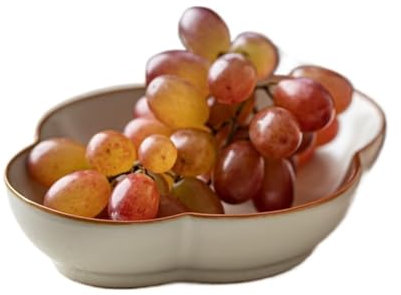 KHYTEBV Cesta para frutero, Plato de Fruta Chino Retro, Plato de Postre Especial para salón de té, Plato de Fruta de cerámica, Bandeja para Taza de té para el hogar, Cesta de Fruta para Cocina